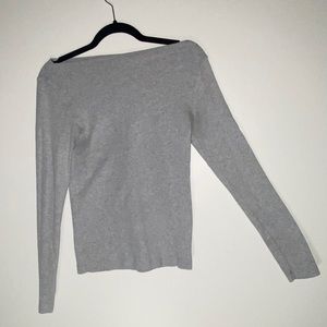 Gray Boatneck Top